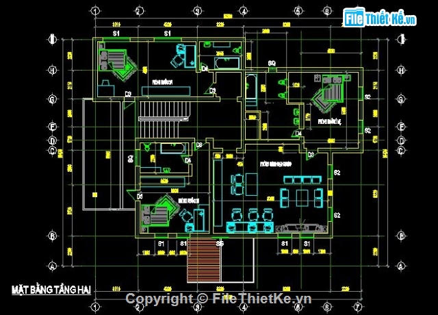 Bản vẽ thiết kế biệt thự,biệt thự đẹp,biệt thự 3 tầng,biệt thự 3 tầng đẹp kích thước 16.4m x 19.3m